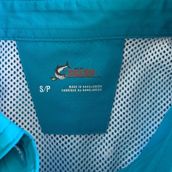 World Wide Sportsman Activewear Fishing Button Up Shirt Women S Blue 133B - Picture 14 of 16